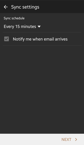 Email Android 09 Sync Settings