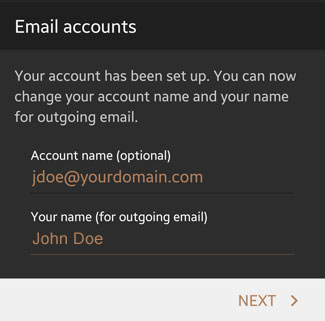 Email Android 10 Acct Names