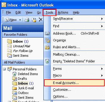 Email Outlook 2003 01 Tools